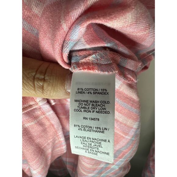 Vineyard Vines Pink Plaid Button Down Flannel Shirt Size 6 - Picture 7 of 7